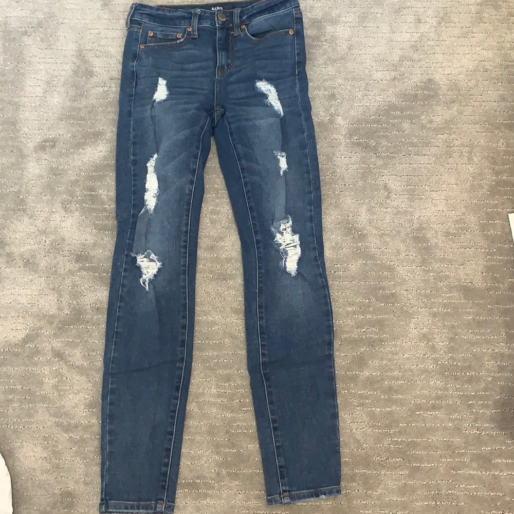 ripped Aeropostale jeans